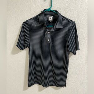 FootJoy youth boys navy Striped Polo Shirt
